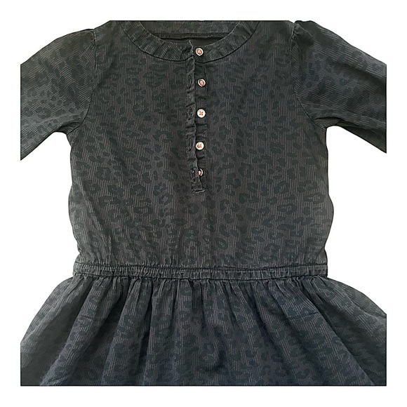 Carter’s casual twirl bodysuit dress Girl 4T midnight leopard print front button - Picture 2 of 12